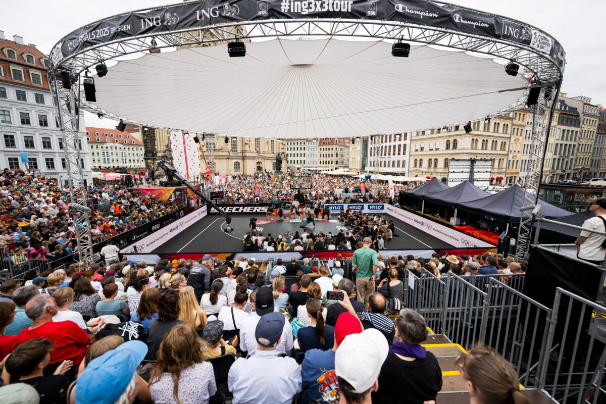 Catering-Setup beim Sportgroßevent Die Finals 2025 im Italienischen Dörfchen Dresden